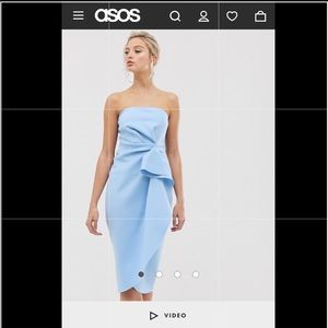 ASOS DESIGN Tuck detail bandeau midi dress